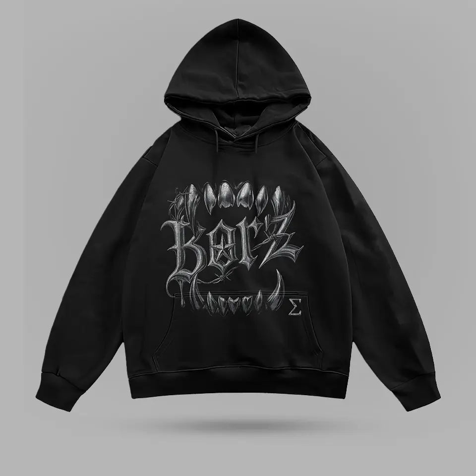 Khamzat Chimaev Borz Teeths Oversize Hoodie – ön görünüm
