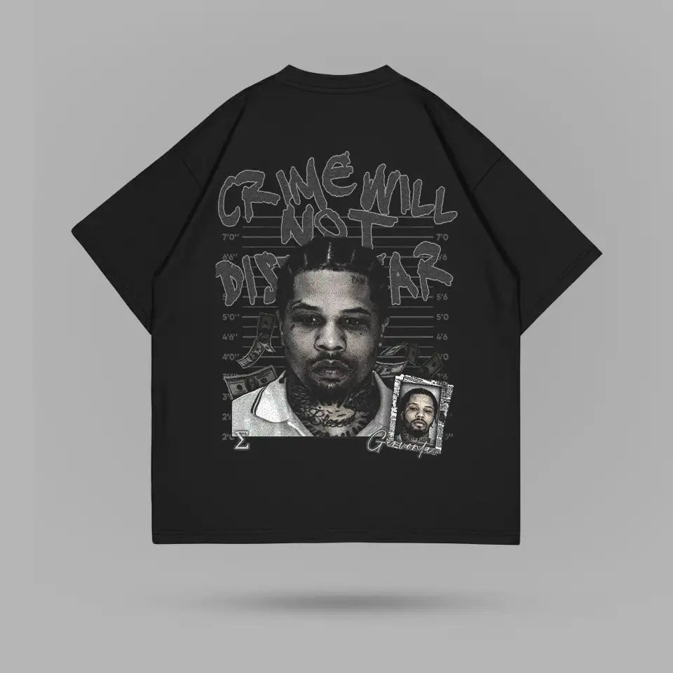 Gervonta Davis Crime Will Not Dissapear Tshirt – ön görünüm