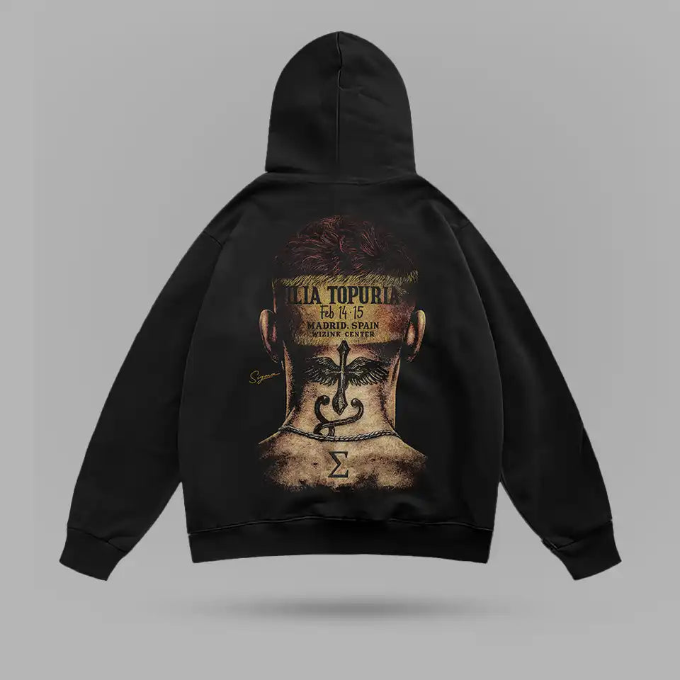 Ilia Topuria Head Oversize Hoodie – ön görünüm