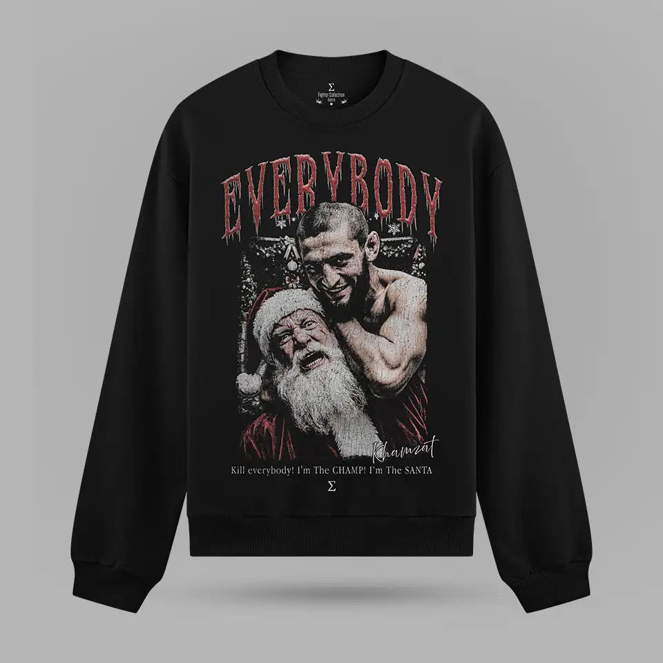 Khamzat Chimaev Choking Santa Oversize Sweatshirt