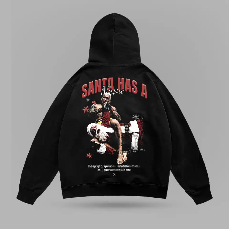 Charles Oliveira Armbar To Santa Oversize Hoodie