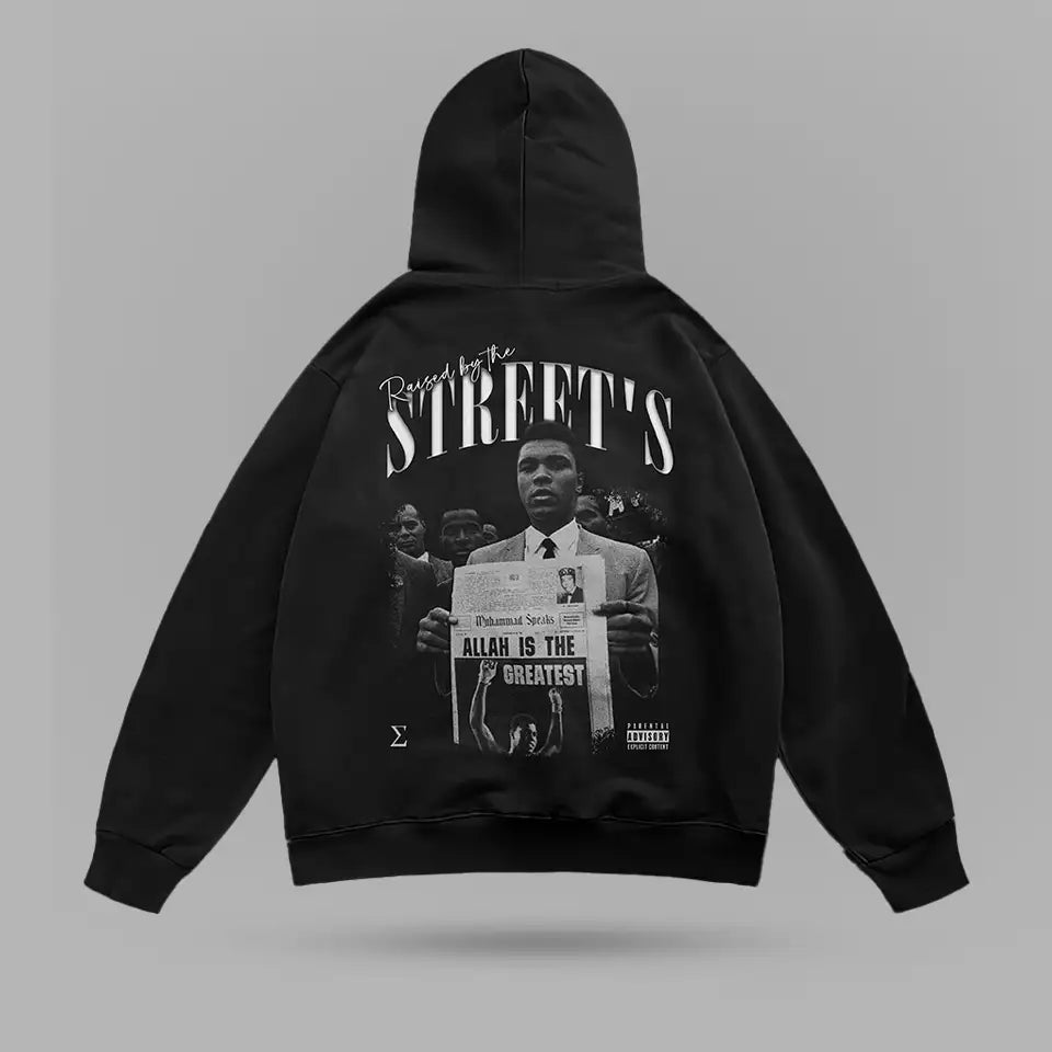 Raised By Streets Muhammad Ali Oversize Hoodie – arka görünüm