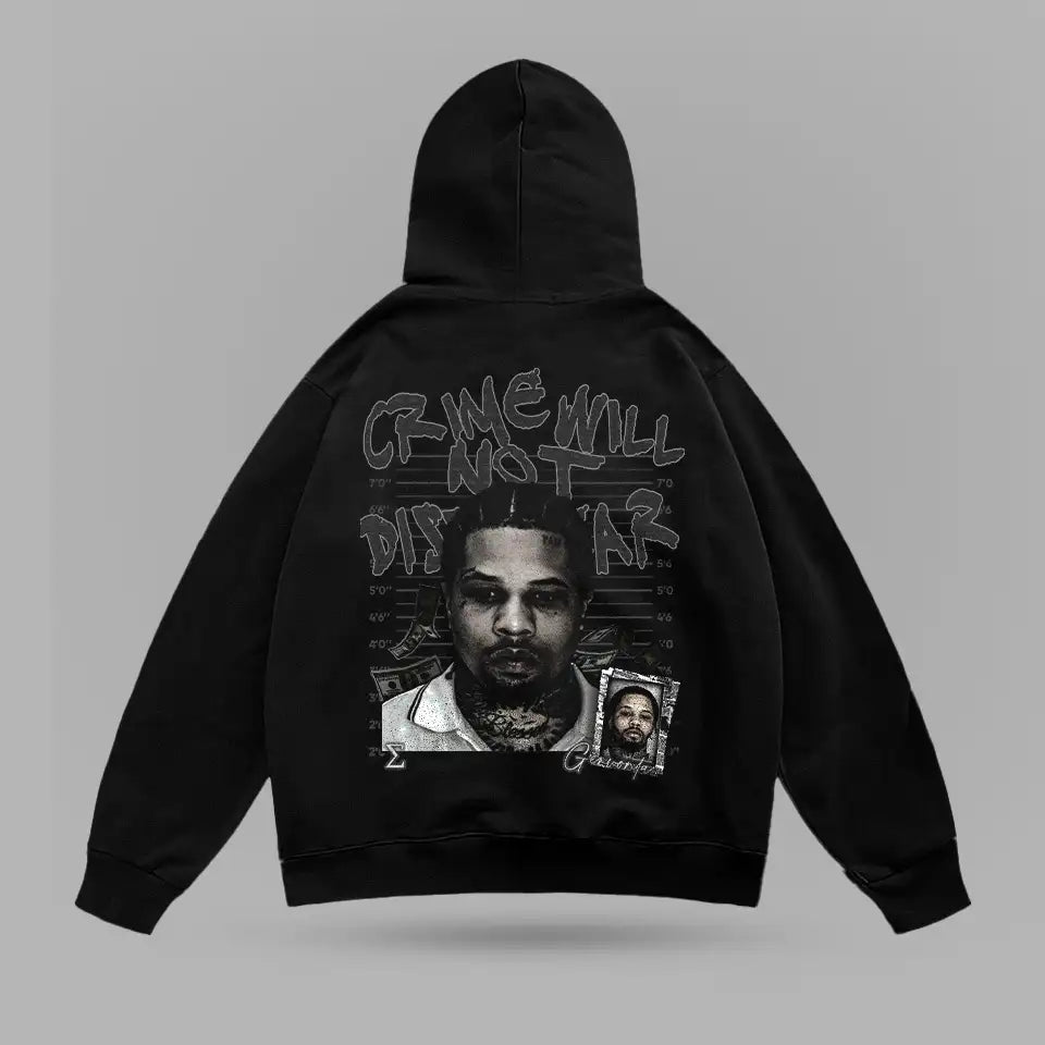 Gervonta Davis Crime Will Not Dissapear Oversize Hoodie – arka görünüm